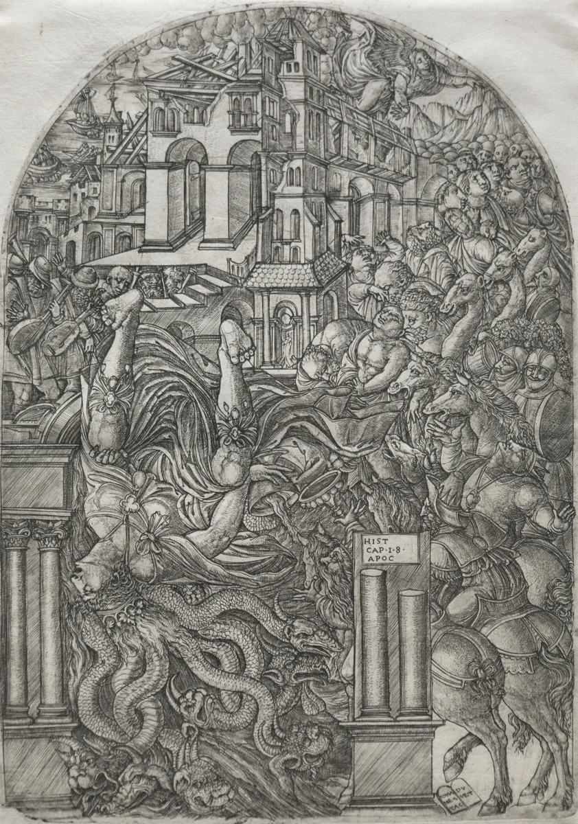 The Fall of Babylon by Jean Duvet, print, 1546-1561