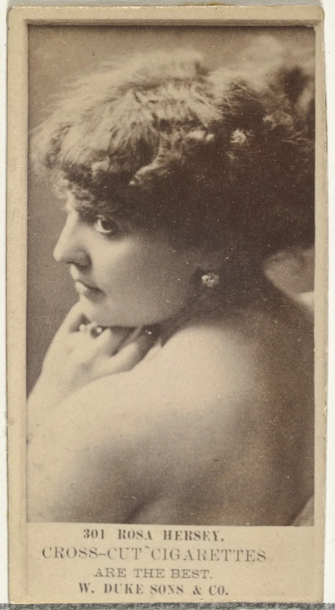 Card Number 301, Rosa Hersey, from the Actors and Actresses series (N145-3) issued by Duke Sons & Co. to promote Cross Cut Cigarettes by W. Duke, Sons & Co., photograph, 1880-1889