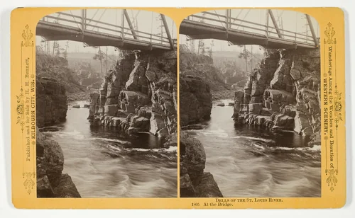 At the Bridge, No. 1805 from the series "Dells of the St. Louis River" by Henry Hamilton Bennett, photograph, 1889