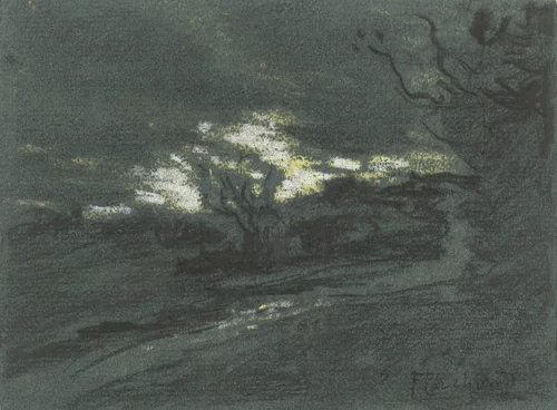 Landschapsimpressie by François Cachoud, drawing, 1876-1943