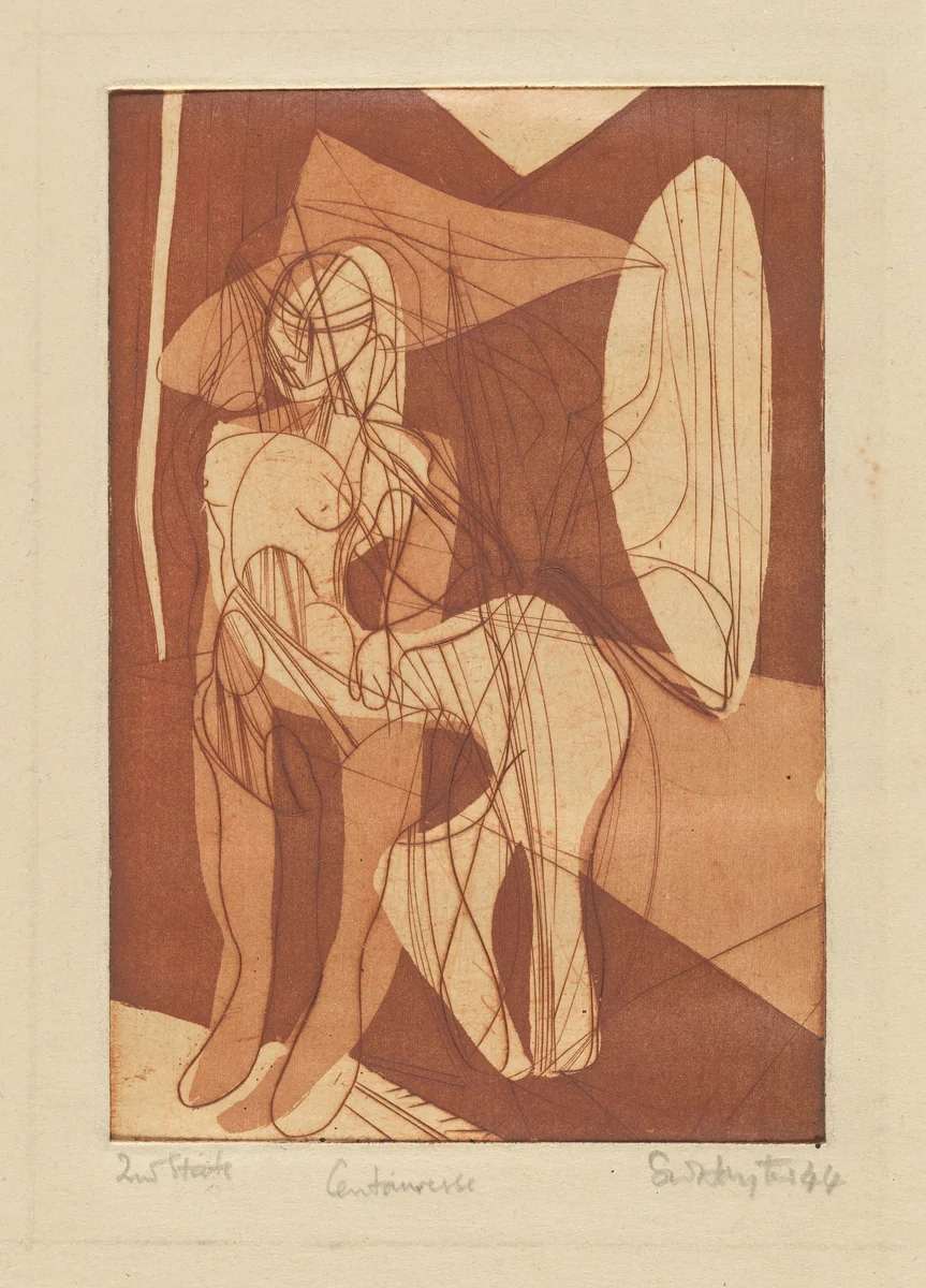 Centauresse by Stanley William Hayter, print, 1943-1944