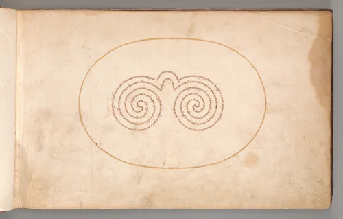 Micrographic Design in the Shape of a Pair of Glasses by anonymous, book, 1600-1625