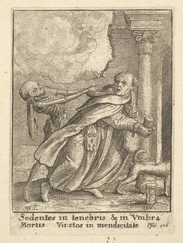 The Monk, from the Dance of Death by Wenceslaus Hollar, print, 1651-1800