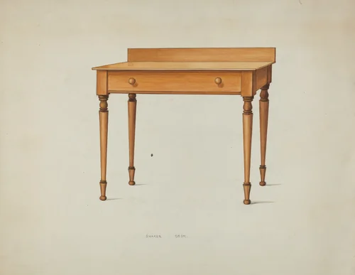Shaker Desk by Ray Holden, index of american design, 1936