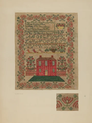 Sampler by Eileen Knox, index of american design, 1941
