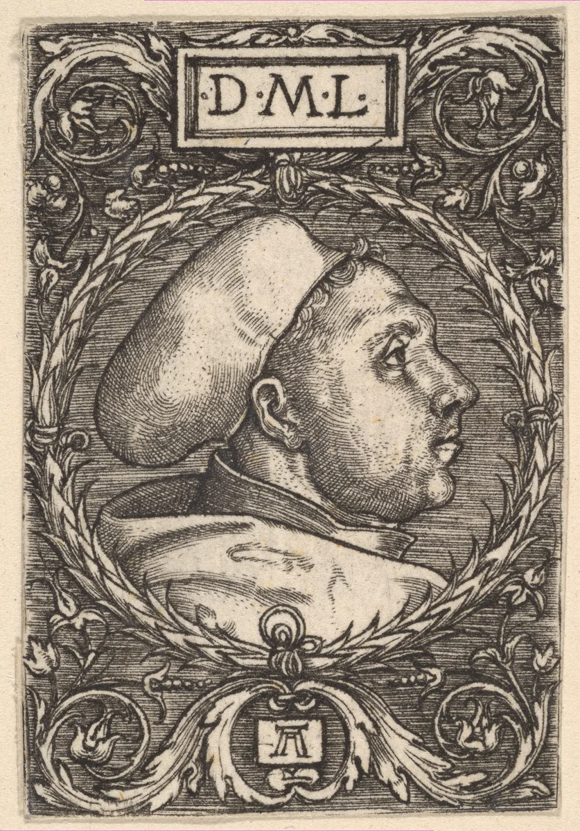 Martin Luther with Doctoral Cap by Albrecht Altdorfer, print, 1500-1538