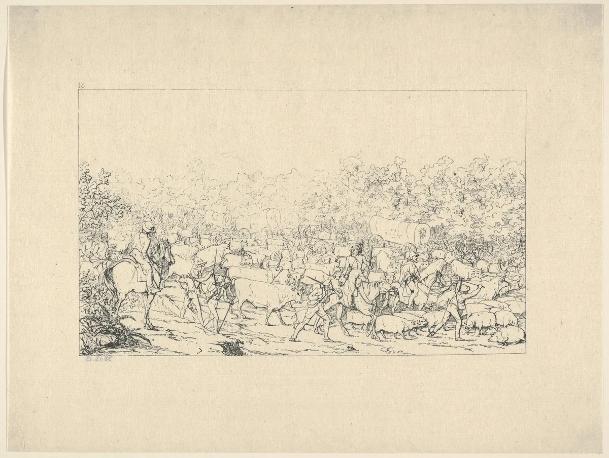 Return of a Raiding Party from Pennsylvania (from Confederate War Etchings) by Adalbert John Volck, print, 1861-1863
