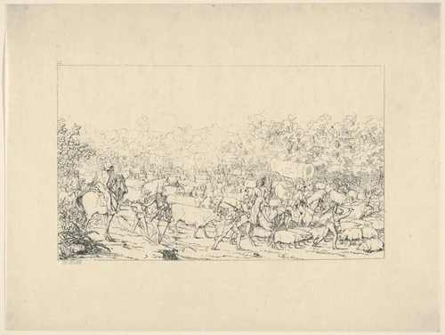Return of a Raiding Party from Pennsylvania (from Confederate War Etchings) by Adalbert John Volck, print, 1861-1863