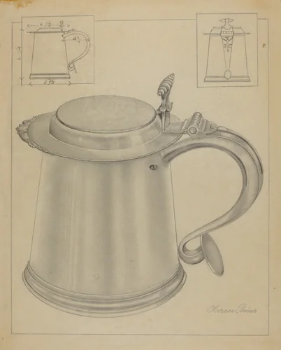 Silver Tankard by Horace Reina, index of american design, 1935-1942