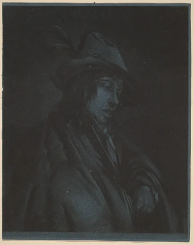 Young Man Playing the Hurdy-Gurdy by Jan Stolker, print, 1740-1785