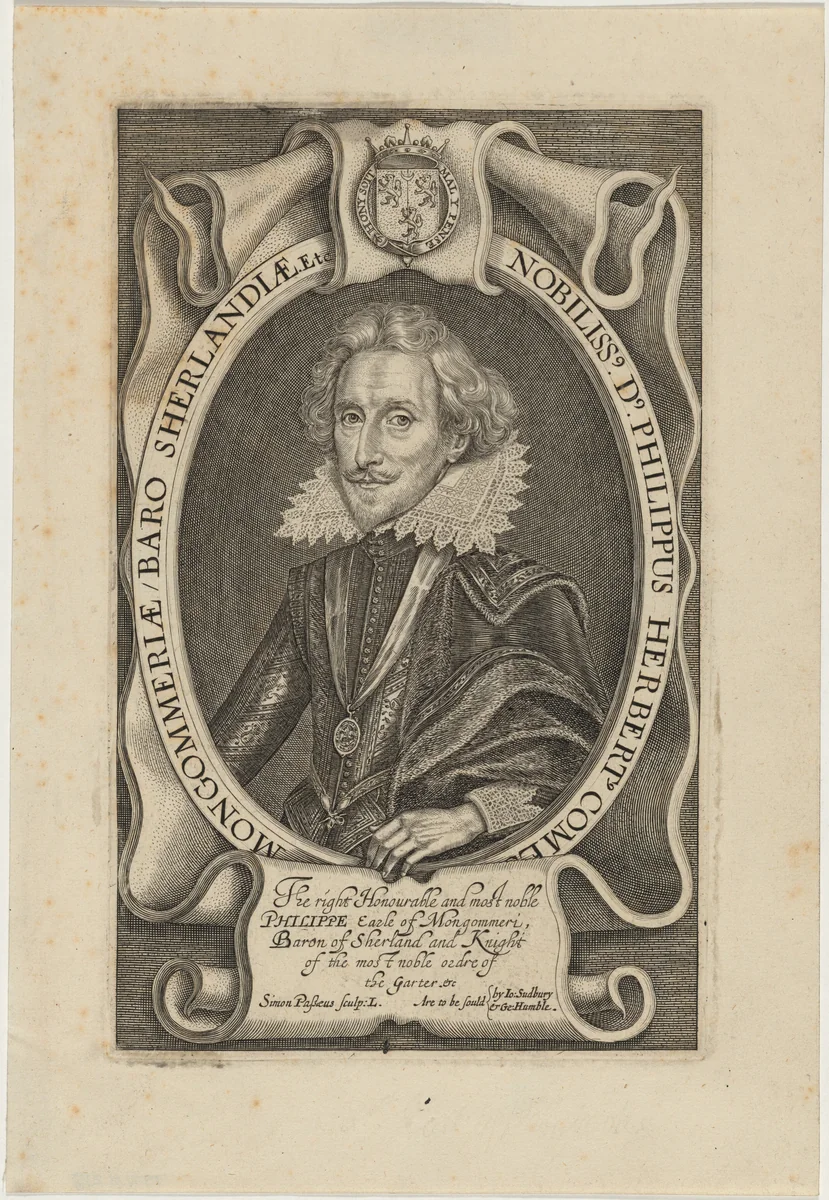 Philip Herbert, Fourth Earl of Pembroke by Simon van de Passe, print, 1595-1647