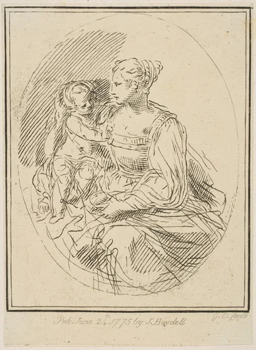 Virgin and Child by Simone Cantarini, print, 1775