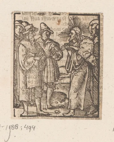 Christus met een lam op zijn schouders by anonymous, print, 1536