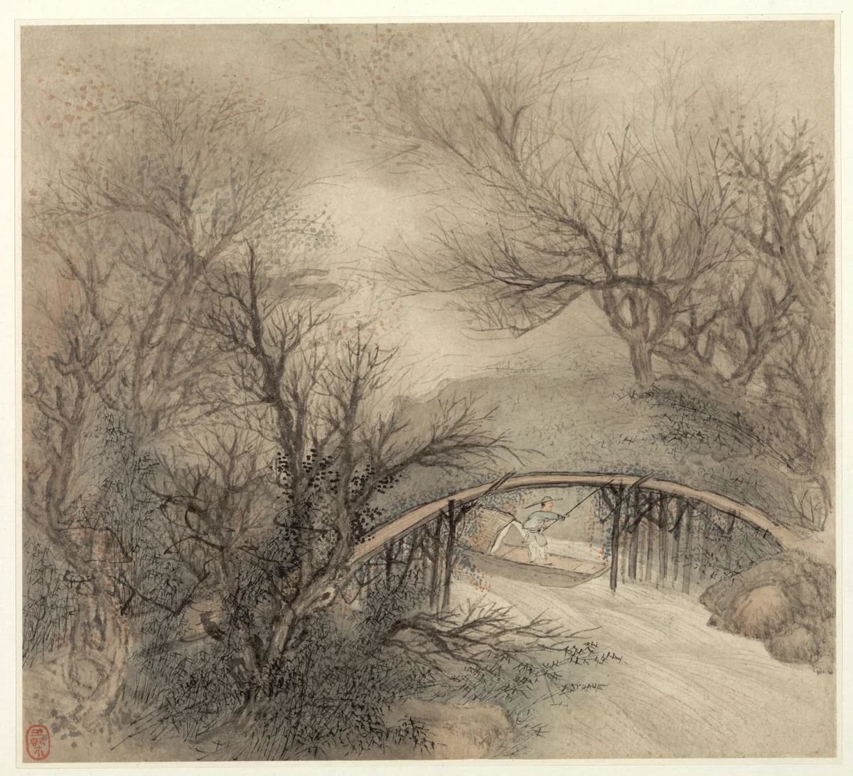 Album of Landscapes: Leaf 1 by Wang Gai (王槩), painting, 1677