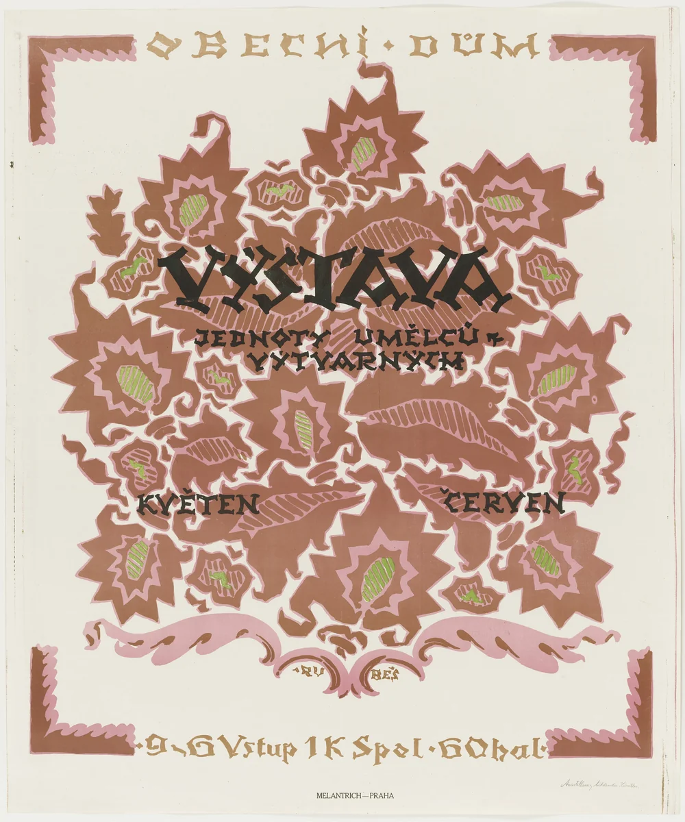 Výstava jednoty umělců výtvarných (Poster for an exhibition of the Union of Artists) by Ferdinand Rubeš, design, 1912