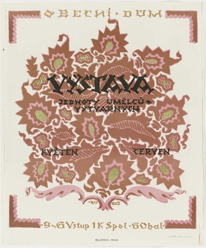 Výstava jednoty umělců výtvarných (Poster for an exhibition of the Union of Artists) by Ferdinand Rubeš, design, 1912