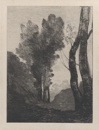 Environs of Rome by Camille Corot, print, 1866