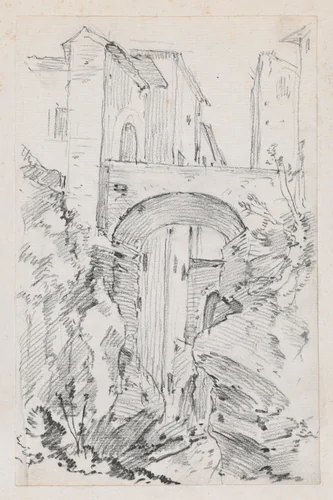 A High Bridge in Tivoli by Joseph-Marie Vien, drawing, 1744-1750