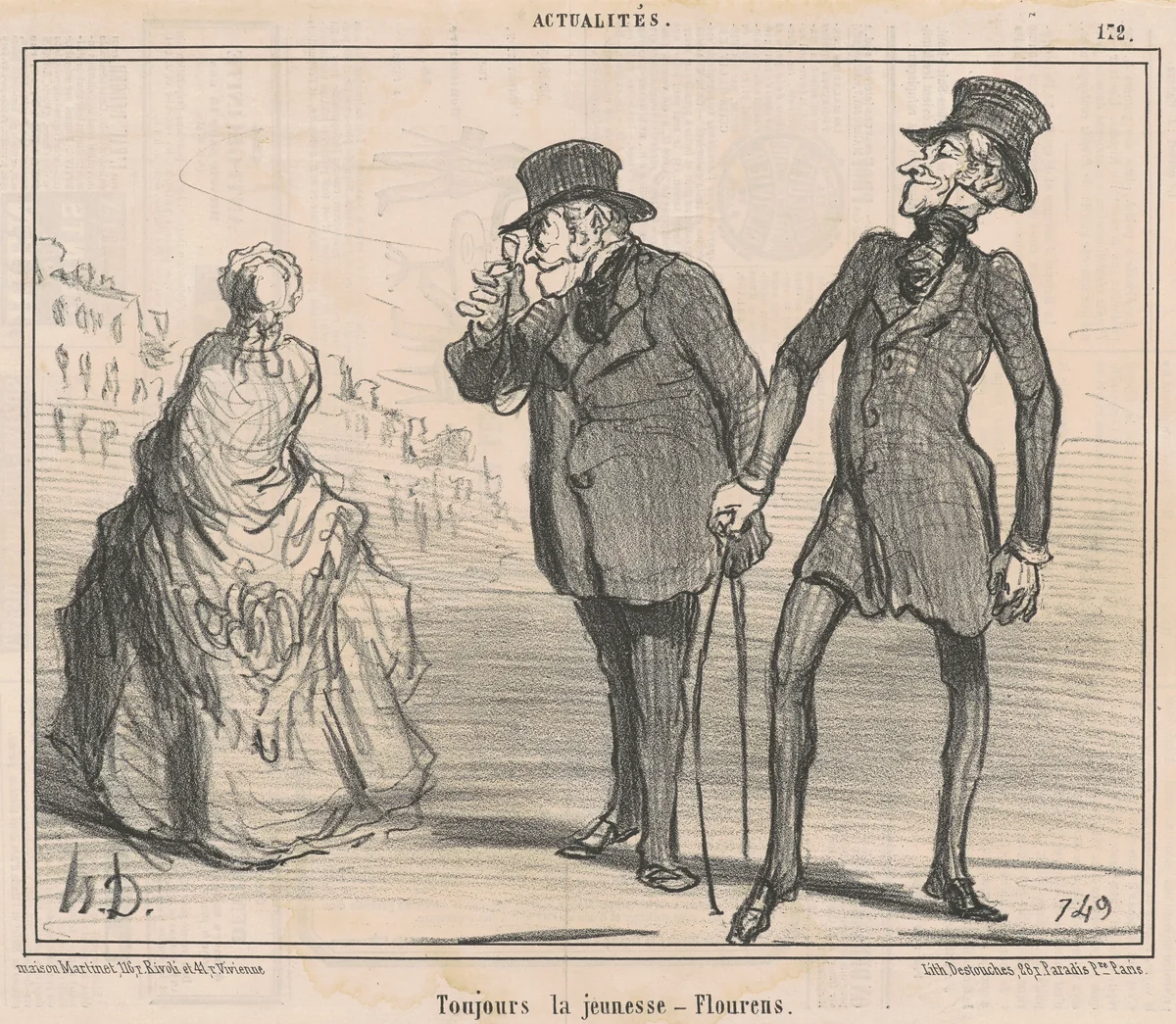 Toujours la heunesse-flourens by Honoré Daumier, print, 1855