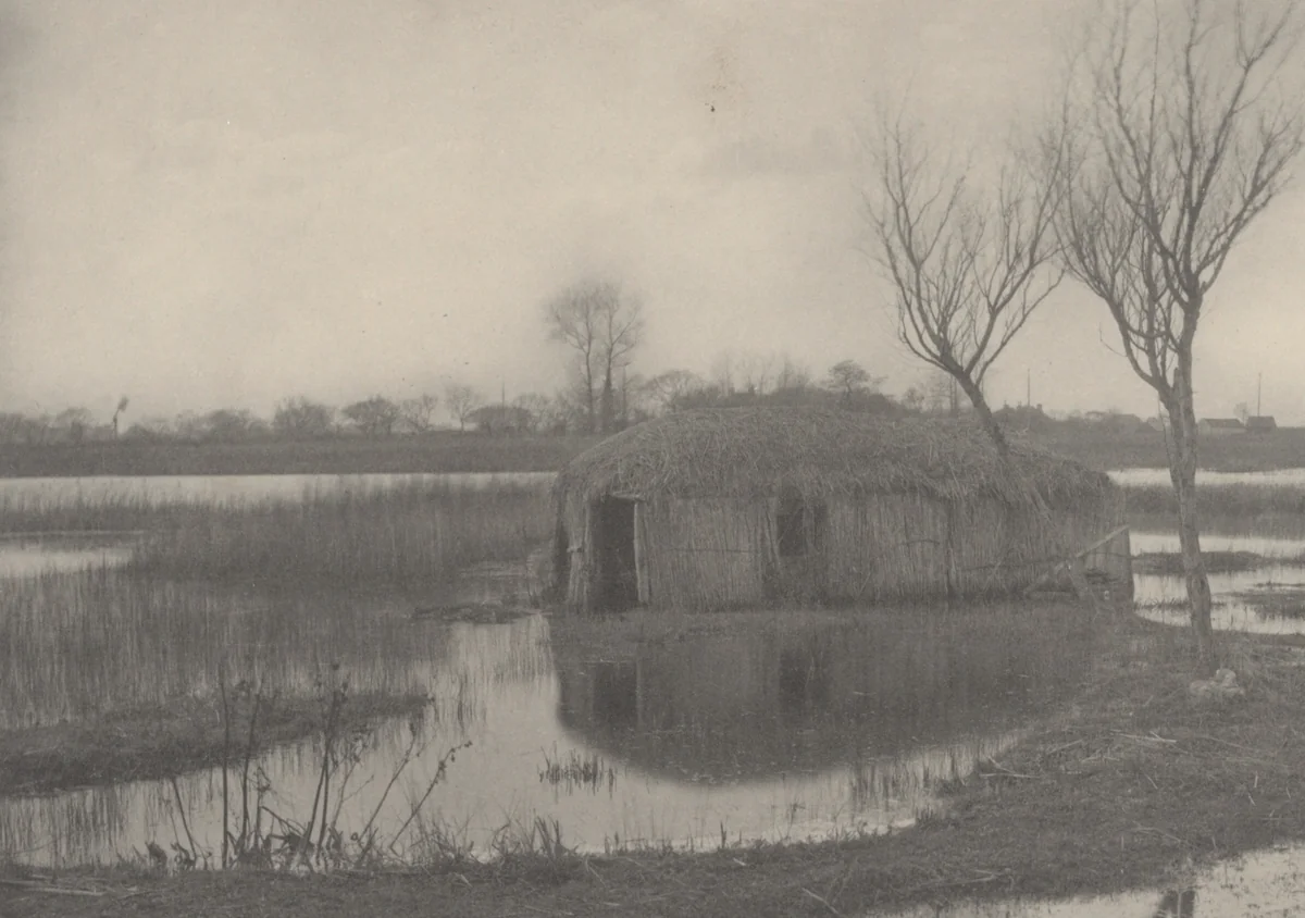 A Reed Boat-House by Peter Henry Emerson, photograph, 1886