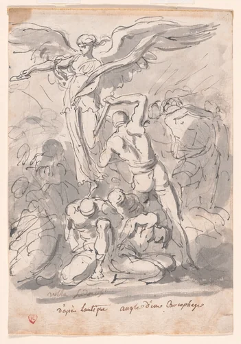 Copy after an Ancient Sarcophagus by Augustin Pajou, drawing, 1747-1757