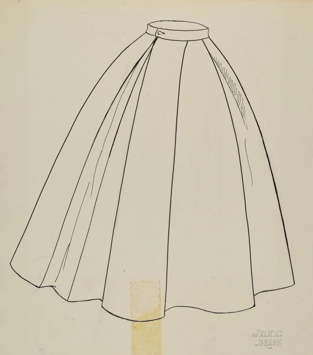 Study for Quilted Petticoat by Julie C. Brush, index of american design, 1935-1942
