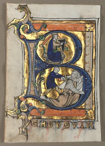 Leaves Excised from a Psalter (seven) by Unknown, manuscript, 1255-1265