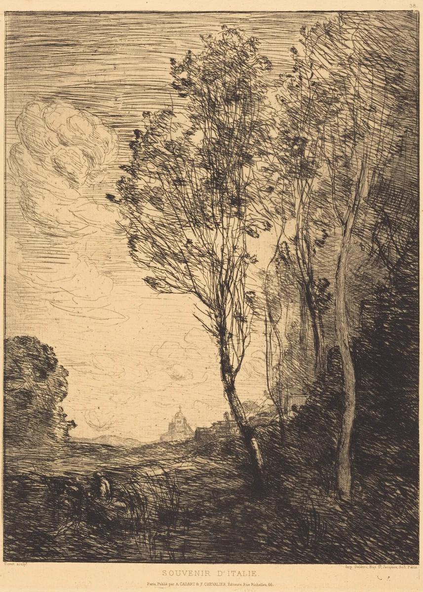 Souvenir of Italy (Souvenir d'Italie) by Jean-Baptiste-Camille Corot, print, 1866