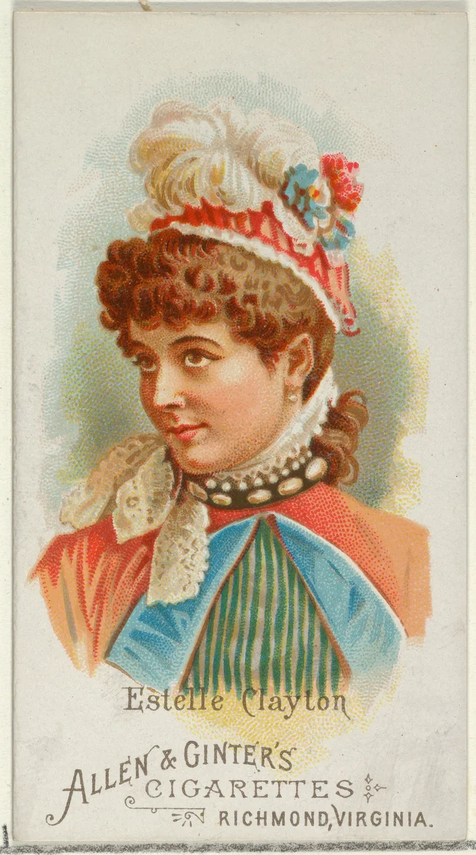 Estelle Clayton, from World's Beauties, Series 1 (N26) for Allen & Ginter Cigarettes by Allen & Ginter, print, 1888