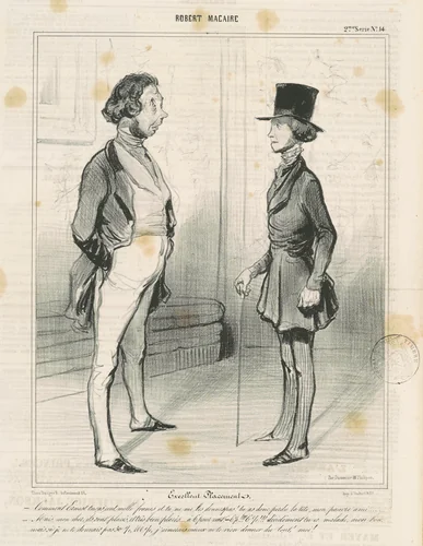 Excellent placement by Honoré Daumier, print, 1841