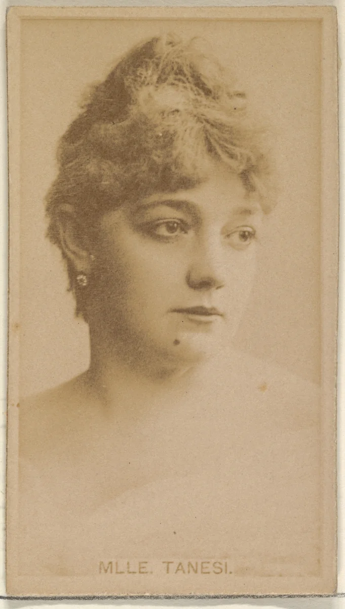 Mlle. Tanesi, from the Actors and Actresses series (N45, Type 8) for Virginia Brights Cigarettes by Allen & Ginter, photograph, 1885-1891