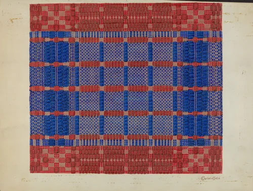 Coverlet (Section) by Cornelius Christoffels, index of american design, 1937