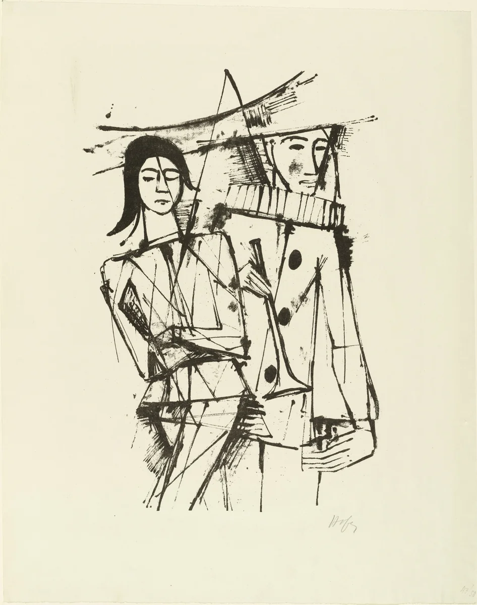 Carnival (Carneval) by Karl Hofer, print, 1924