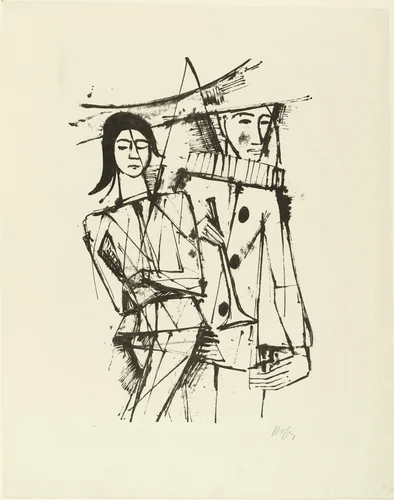 Carnival (Carneval) by Karl Hofer, print, 1924