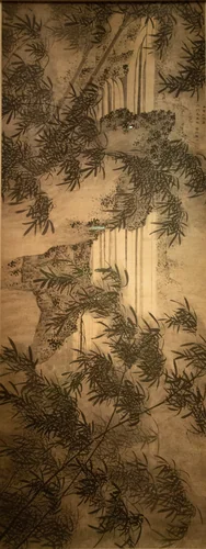 Windblown bamboo by Yang Han, painting, 1686