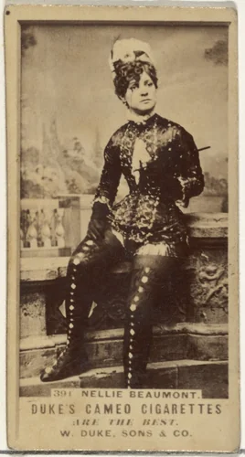 Card Number 391, Nellie Beaumont, from the Actors and Actresses series (N145-5) issued by Duke Sons & Co. to promote Cameo Cigarettes by W. Duke, Sons & Co., photograph, 1880-1889