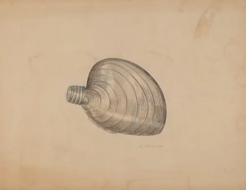 Shell Shaped Flask by Raymond McGough, index of american design, 1940