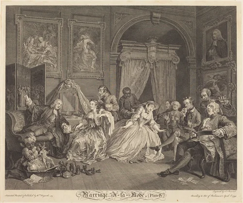 Marriage a la Mode: pl.4 by Simon-François Ravenet, print, 1745