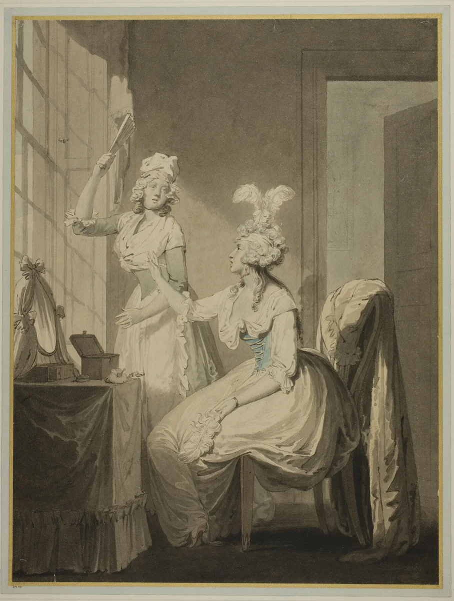 The Lady and the Queen Wasp by Francis Wheatley or Richard Corbould, drawing, 1780-1790