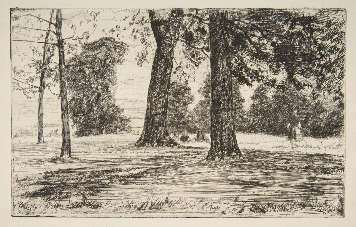 Greenwich Park by James McNeill Whistler, print, 1859