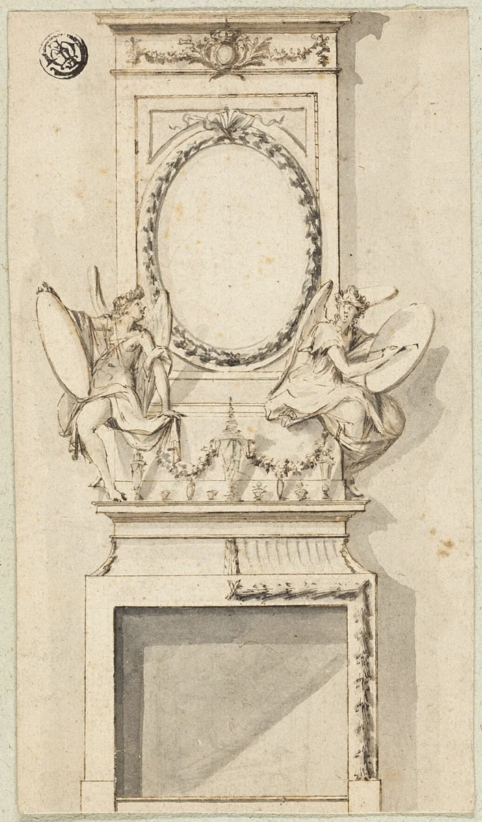 Design for a Chimney Piece by Pierre Le Pautre, drawing, 1806-1821