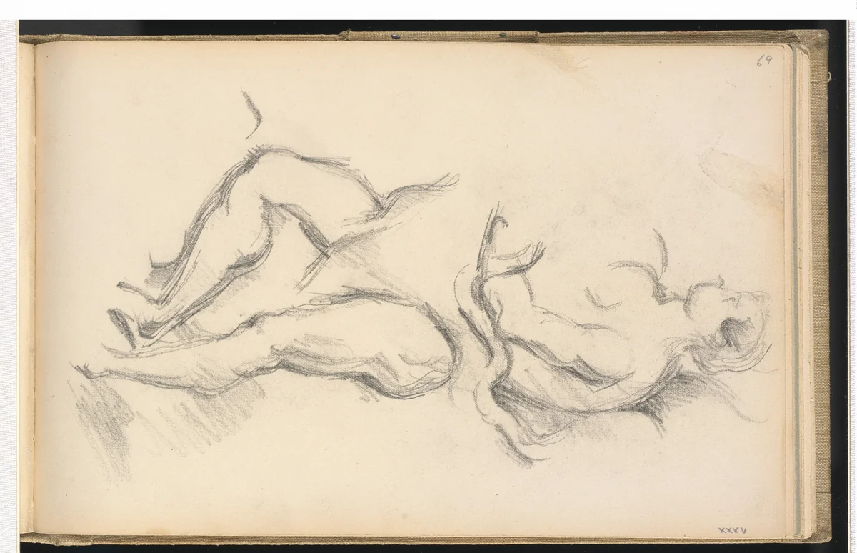 Study of the Allegorical Figure of the Genius of Health from Rubens' "The Birth of Louis XIII at Fontainbleau" by Paul Cezanne, drawing, 1895-1898