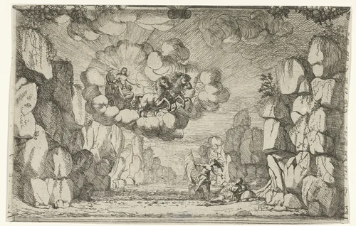 De verschijning van Apollo by Jan van Ossenbeeck, print, 1663-1674