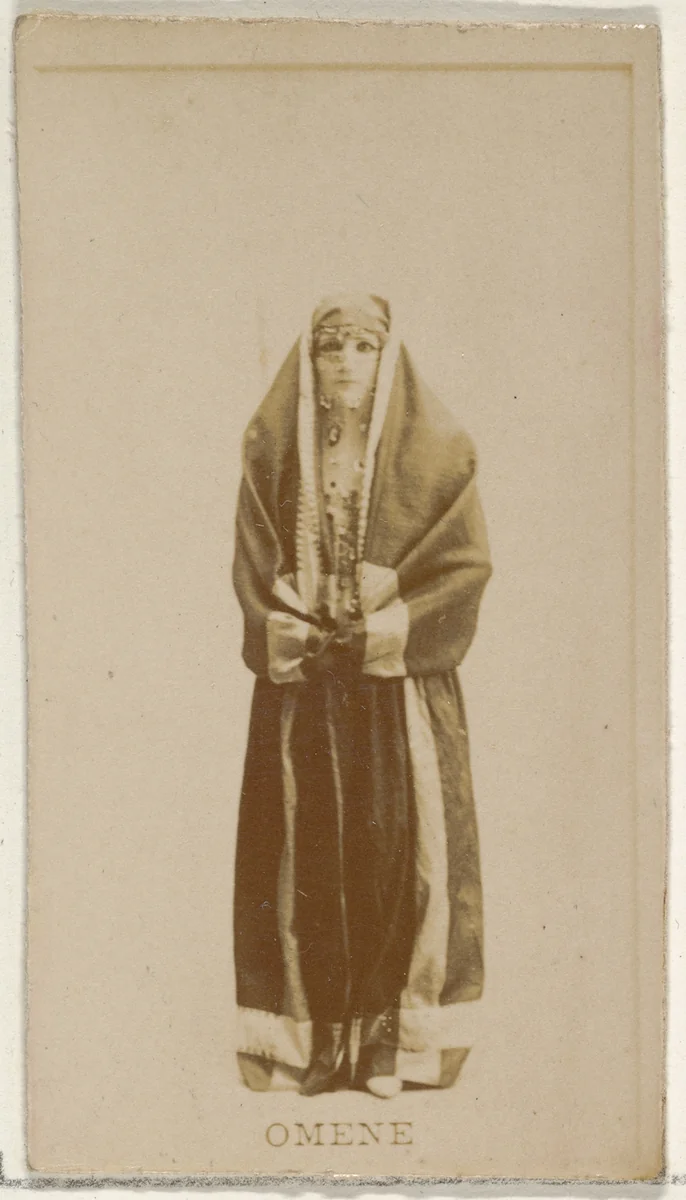 Omene, from the Actors and Actresses series (N45, Type 8) for Virginia Brights Cigarettes by Allen & Ginter, photograph, 1885-1891