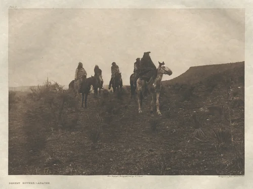 Portfolio I, Plate 3: Desert Rovers-Apache by Edward Curtis, other, 1903