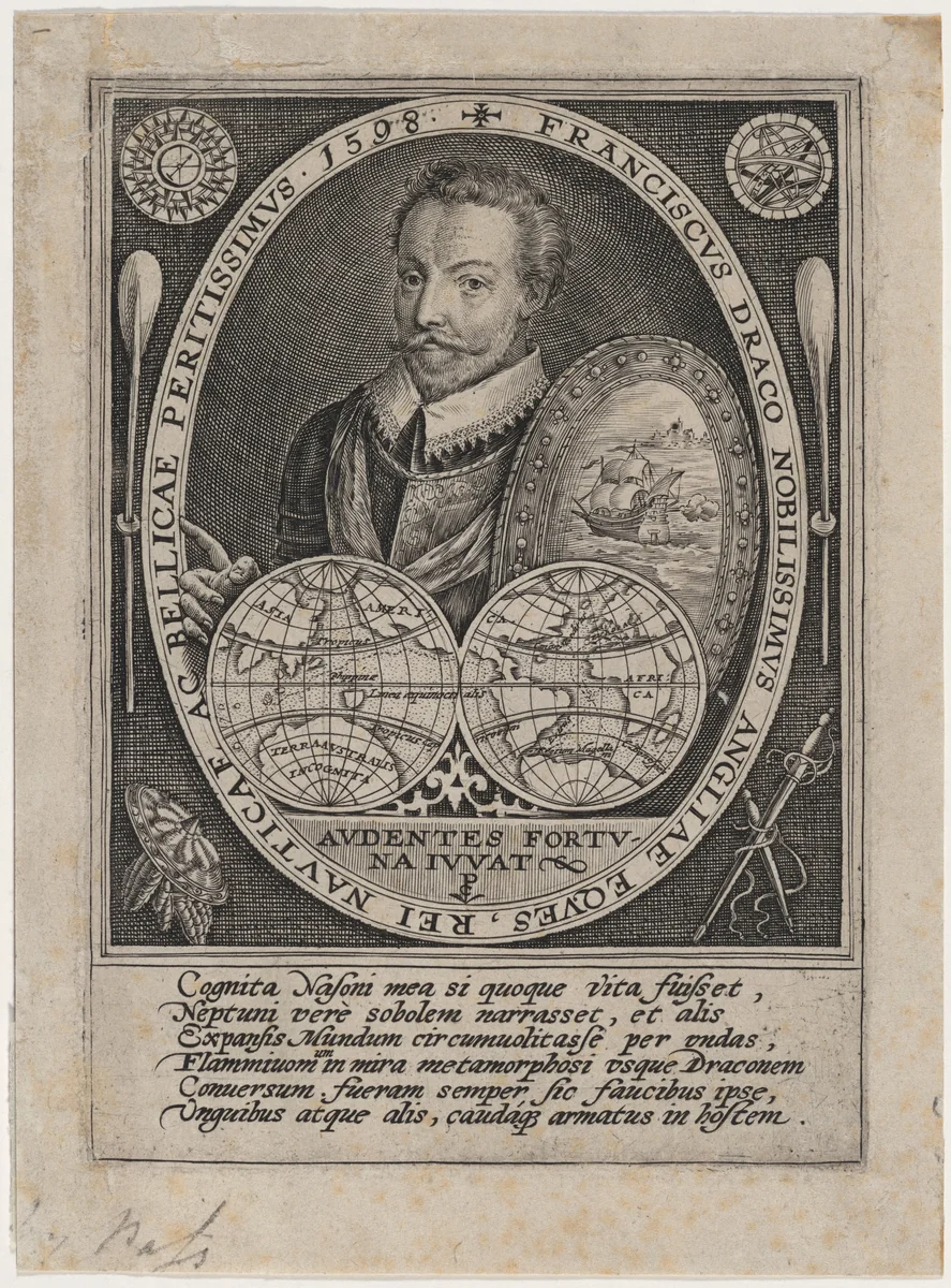 Francis Drake by Crispijn van de Passe I, print, 1598