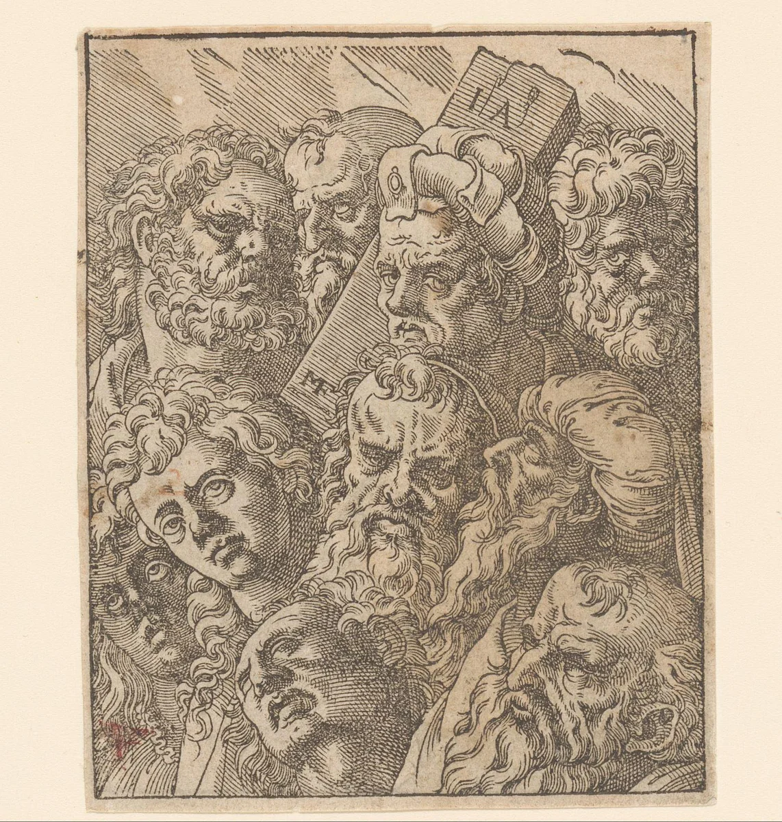 Tien hoofden van mannen van verschillende leeftijden by Unknown, print, 1580