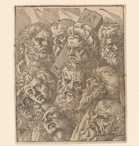 Tien hoofden van mannen van verschillende leeftijden by Unknown, print, 1580