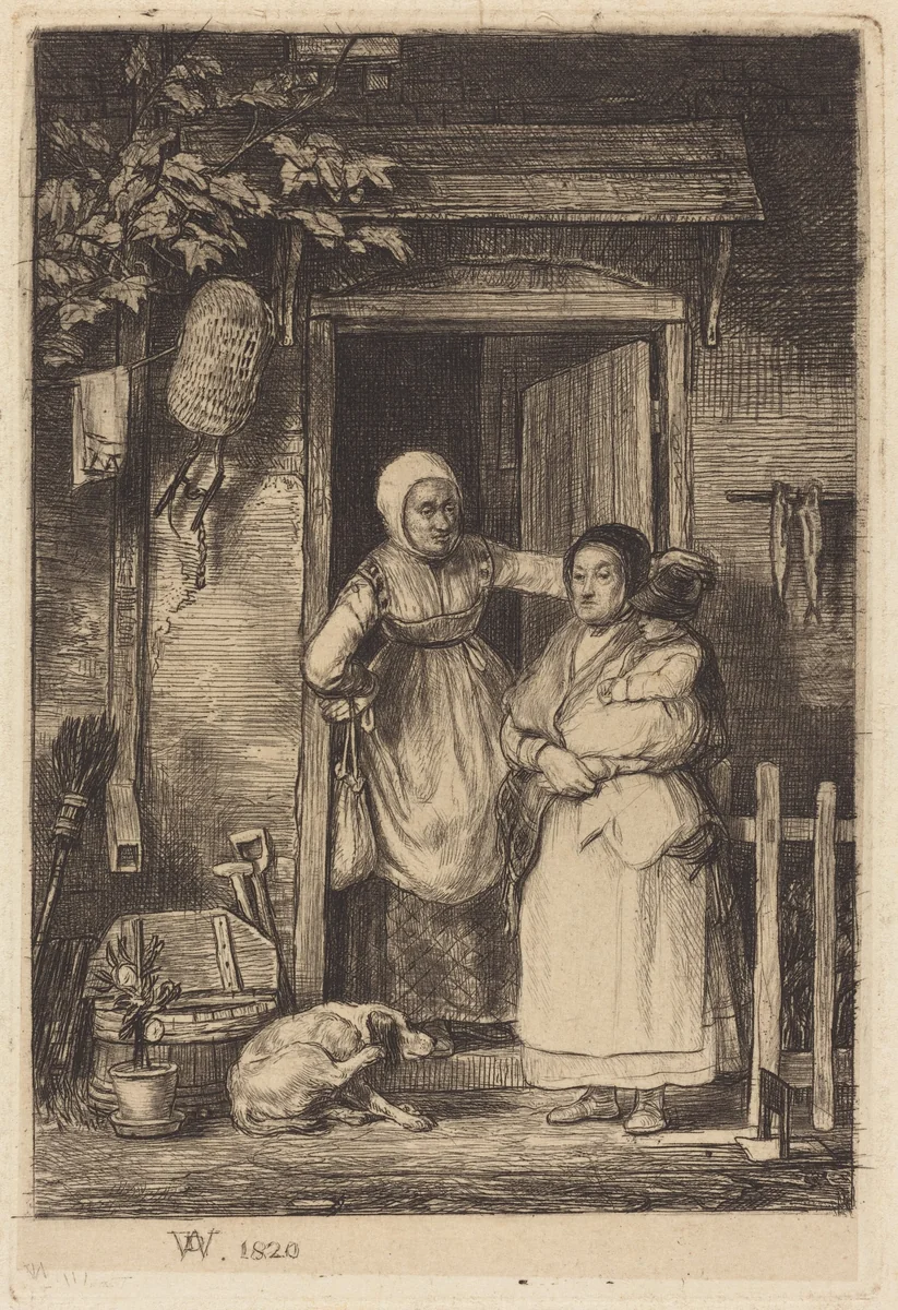 The Cottage Door by Sir David Wilkie, print, 1824