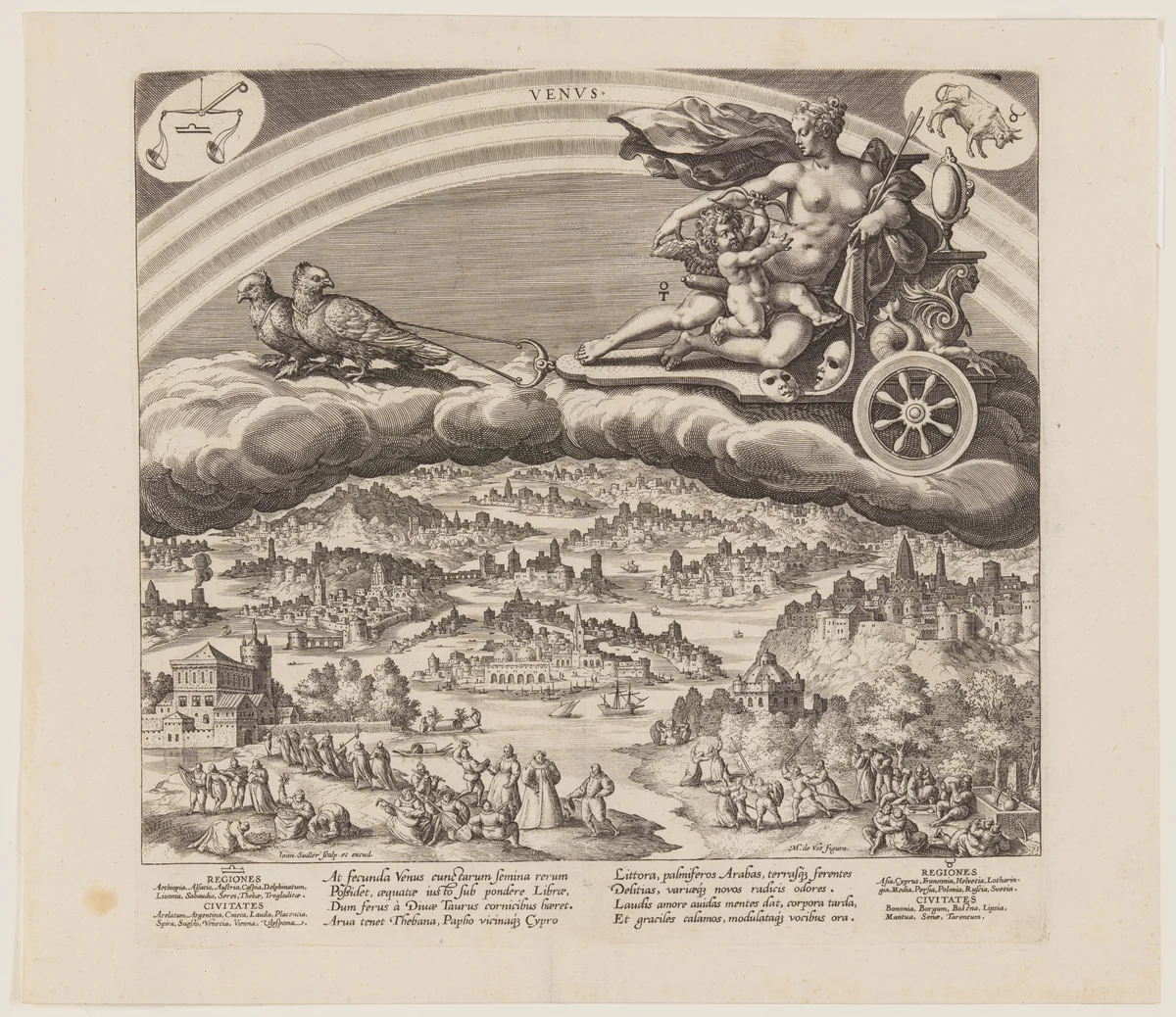 Venus, from The Seven Planets by Jan Sadeler I, print, 1585